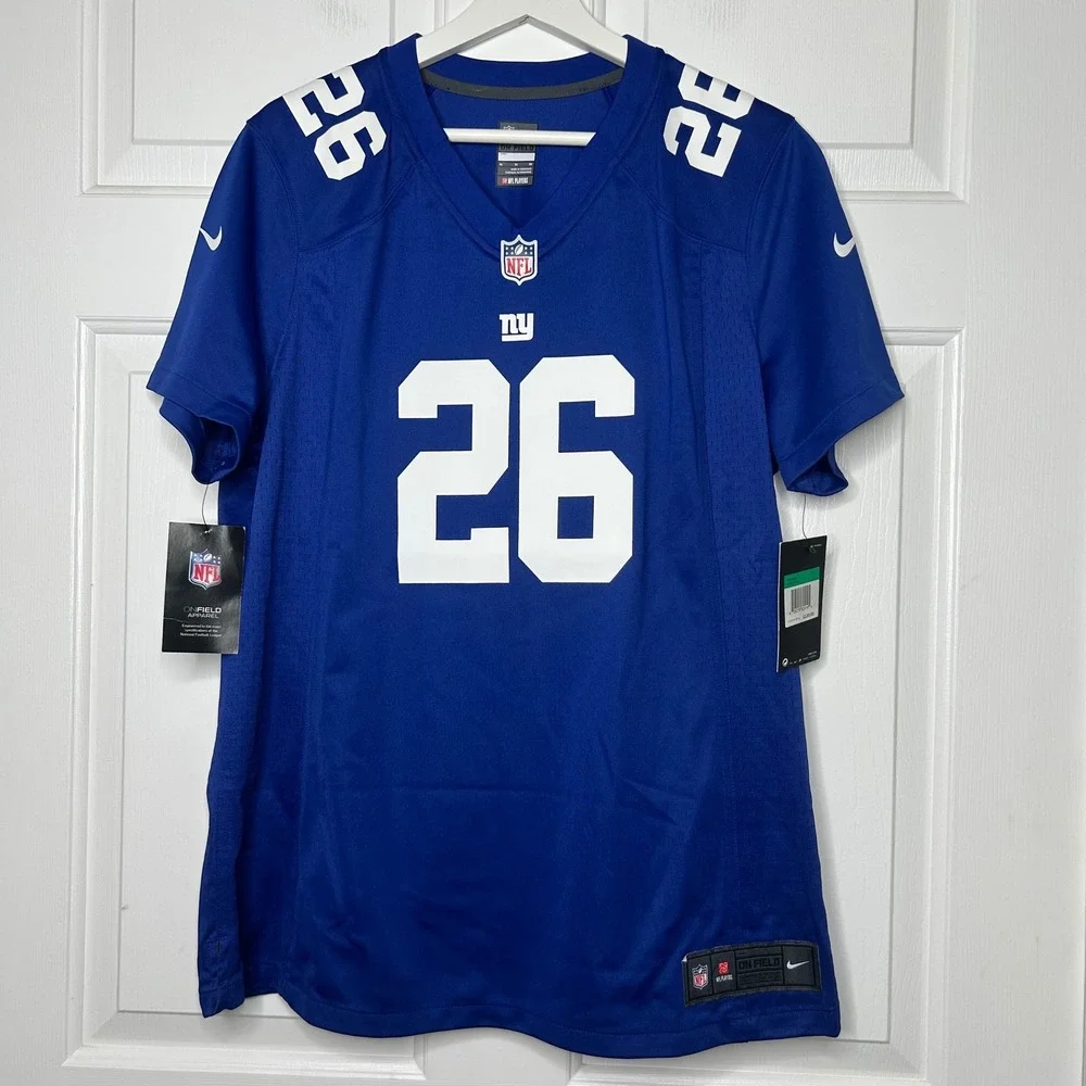 Nike NWT Women's NFL Giants Saquon Barkley 26 Jersey On Field Apparel Blue XL